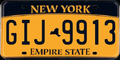 NY license plate GIJ9913