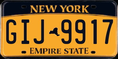NY license plate GIJ9917