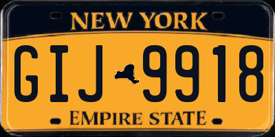 NY license plate GIJ9918
