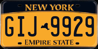 NY license plate GIJ9929