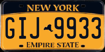 NY license plate GIJ9933