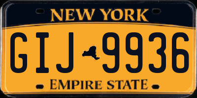 NY license plate GIJ9936