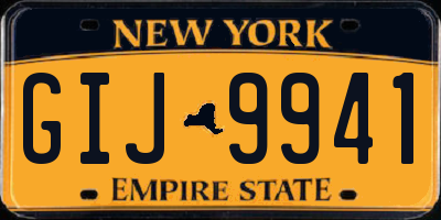 NY license plate GIJ9941