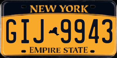 NY license plate GIJ9943