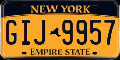 NY license plate GIJ9957