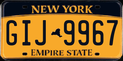 NY license plate GIJ9967