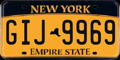 NY license plate GIJ9969