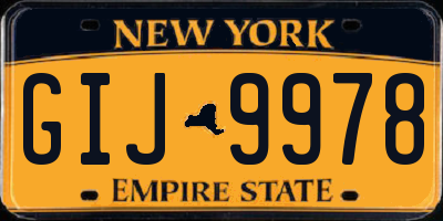 NY license plate GIJ9978