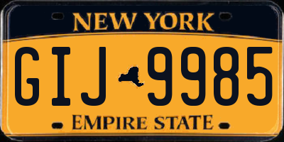 NY license plate GIJ9985