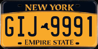 NY license plate GIJ9991
