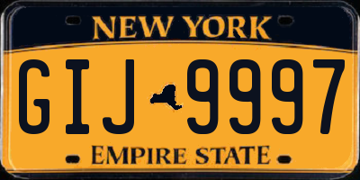 NY license plate GIJ9997