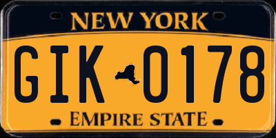 NY license plate GIK0178