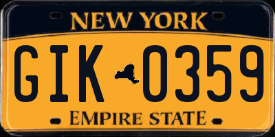 NY license plate GIK0359