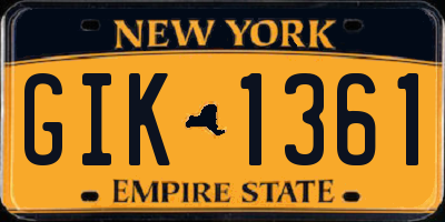 NY license plate GIK1361
