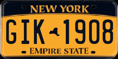 NY license plate GIK1908