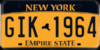 NY license plate GIK1964