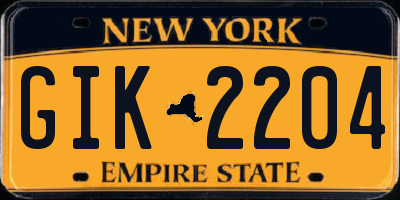 NY license plate GIK2204