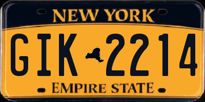 NY license plate GIK2214