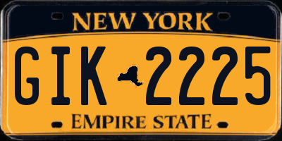 NY license plate GIK2225