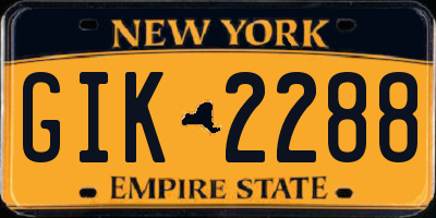 NY license plate GIK2288