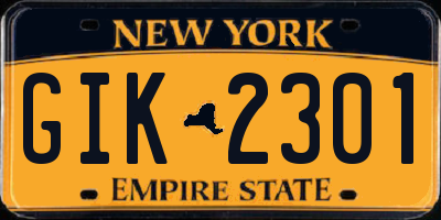 NY license plate GIK2301