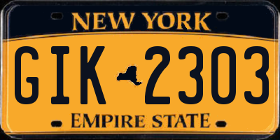 NY license plate GIK2303