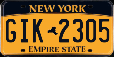 NY license plate GIK2305