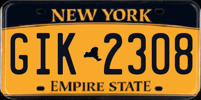 NY license plate GIK2308