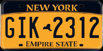 NY license plate GIK2312