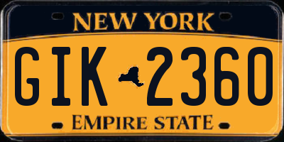 NY license plate GIK2360