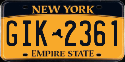 NY license plate GIK2361