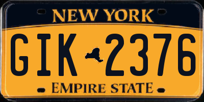 NY license plate GIK2376