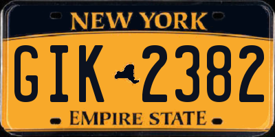 NY license plate GIK2382