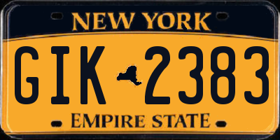 NY license plate GIK2383