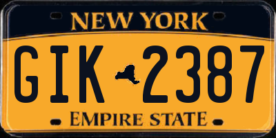 NY license plate GIK2387