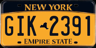 NY license plate GIK2391