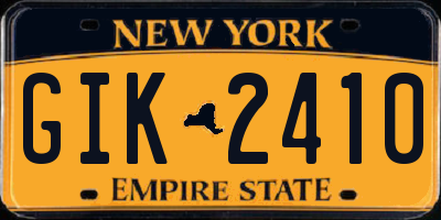 NY license plate GIK2410