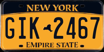 NY license plate GIK2467