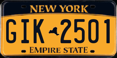 NY license plate GIK2501