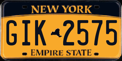 NY license plate GIK2575