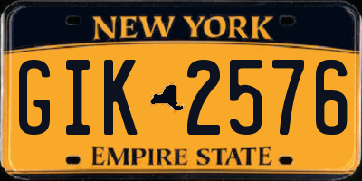 NY license plate GIK2576