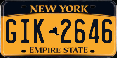 NY license plate GIK2646