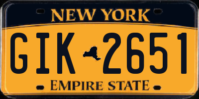 NY license plate GIK2651