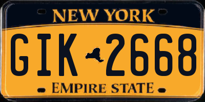 NY license plate GIK2668