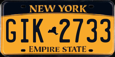 NY license plate GIK2733