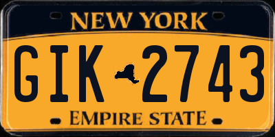 NY license plate GIK2743