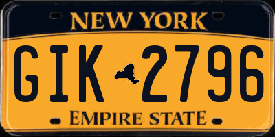 NY license plate GIK2796