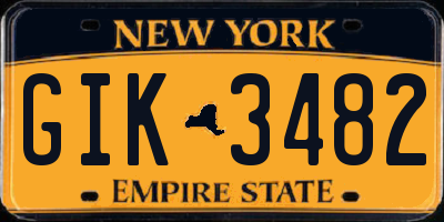 NY license plate GIK3482