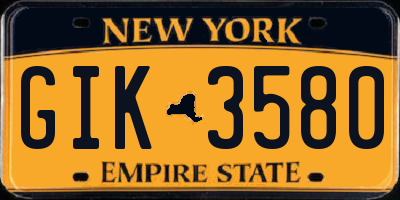 NY license plate GIK3580