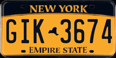 NY license plate GIK3674